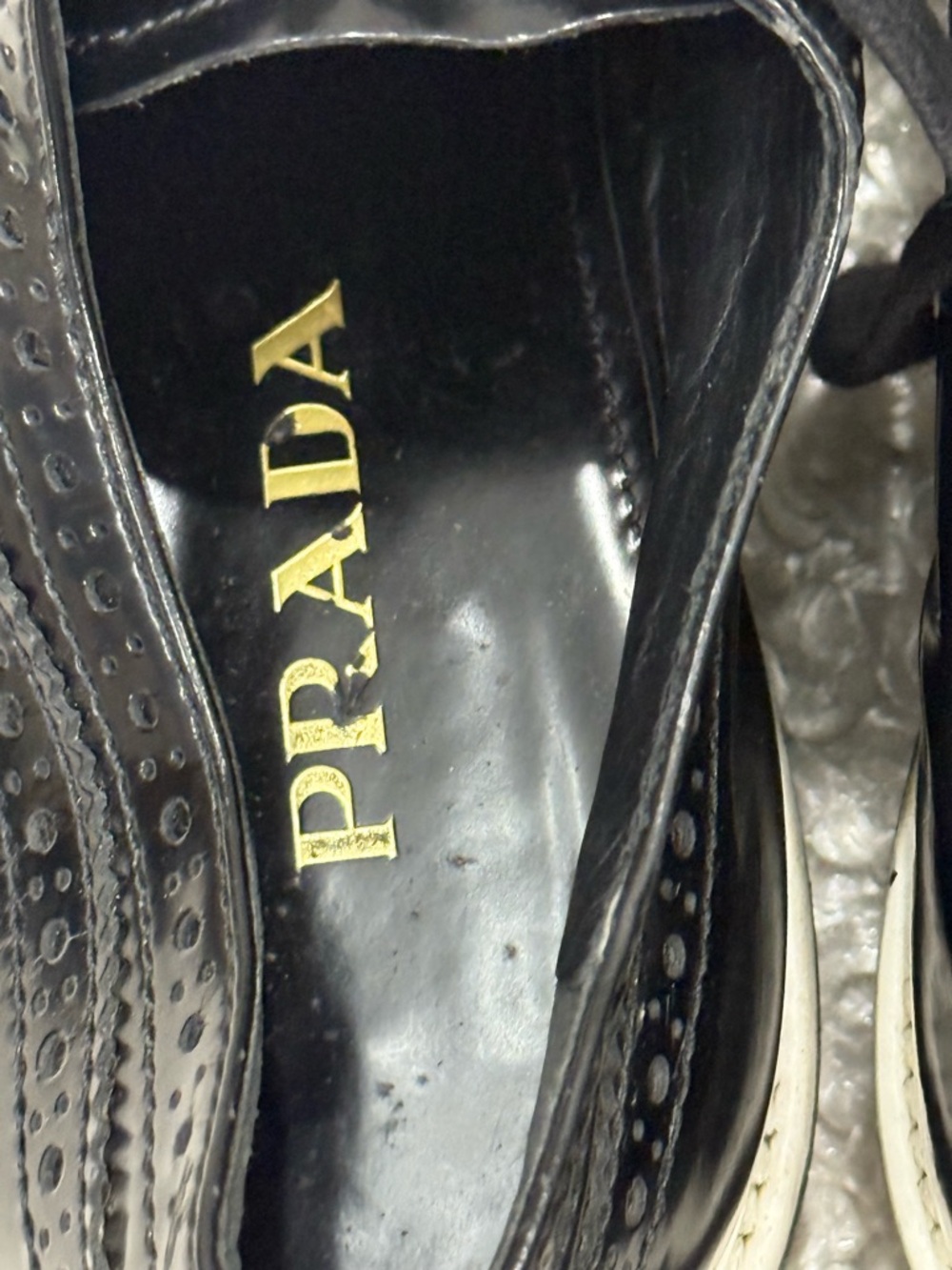 Prada Platform Brogue-Trim Leather Oxford - Picture 7 of 11